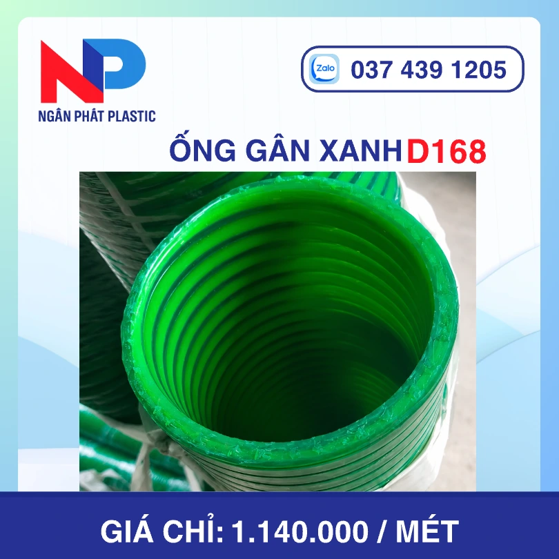 Ống Gân Xanh D168